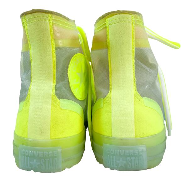Converse Limited Edition Neon Yellow All Star High Top Sneakers Size 8 - Picture 5 of 5